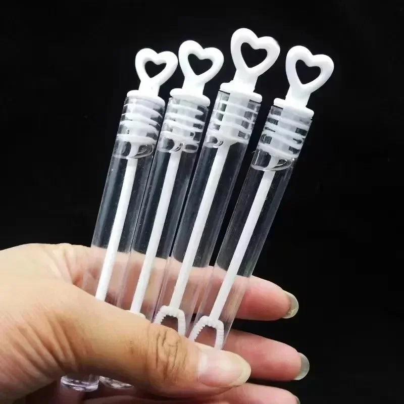 10/100 Mini Love Heart Bubble Soap Bottles - Wedding & Party Favors, Kids Toys, Birthday Decorations