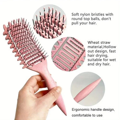 Curl Define Styling Brush - Hollow Detangling Hair Comb for Wet & Curly Hair Shaping