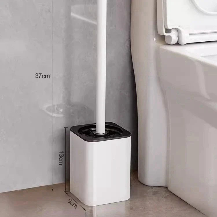 Luxury Metal Toilet Brush - Wall Mounted Holder with No Dead Angle Cleaning Tool for Modern Bathroom