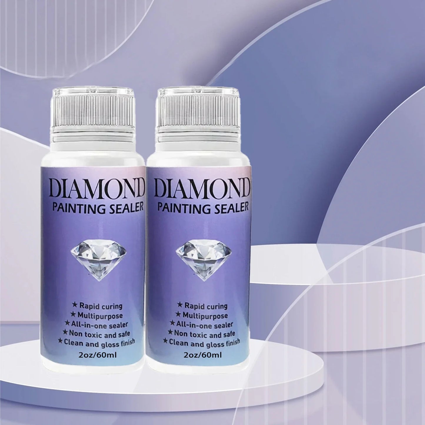 60ML/120ML/200ML Diamond Painting Sealer – Glue with 3 Brushes for Permanent Hold & Shine Effect, Puzzle Art Sealer