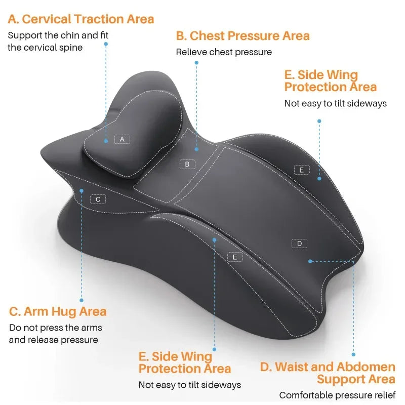 Multi-Positional Wedge Pillow - Memory Foam Ergonomic Prone Bed Pillow with Removable Cover