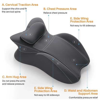 Multi-Positional Wedge Pillow - Memory Foam Ergonomic Prone Bed Pillow with Removable Cover