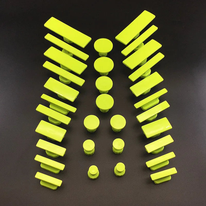16/32pcs Paintless Car Dent Repair Pulling Tabs – Auto Body Damage Removal Kit Compatible with T-Bar Slide Hammer, Metal Surface Dent Fixing Tools, Car Body Repair Accessories