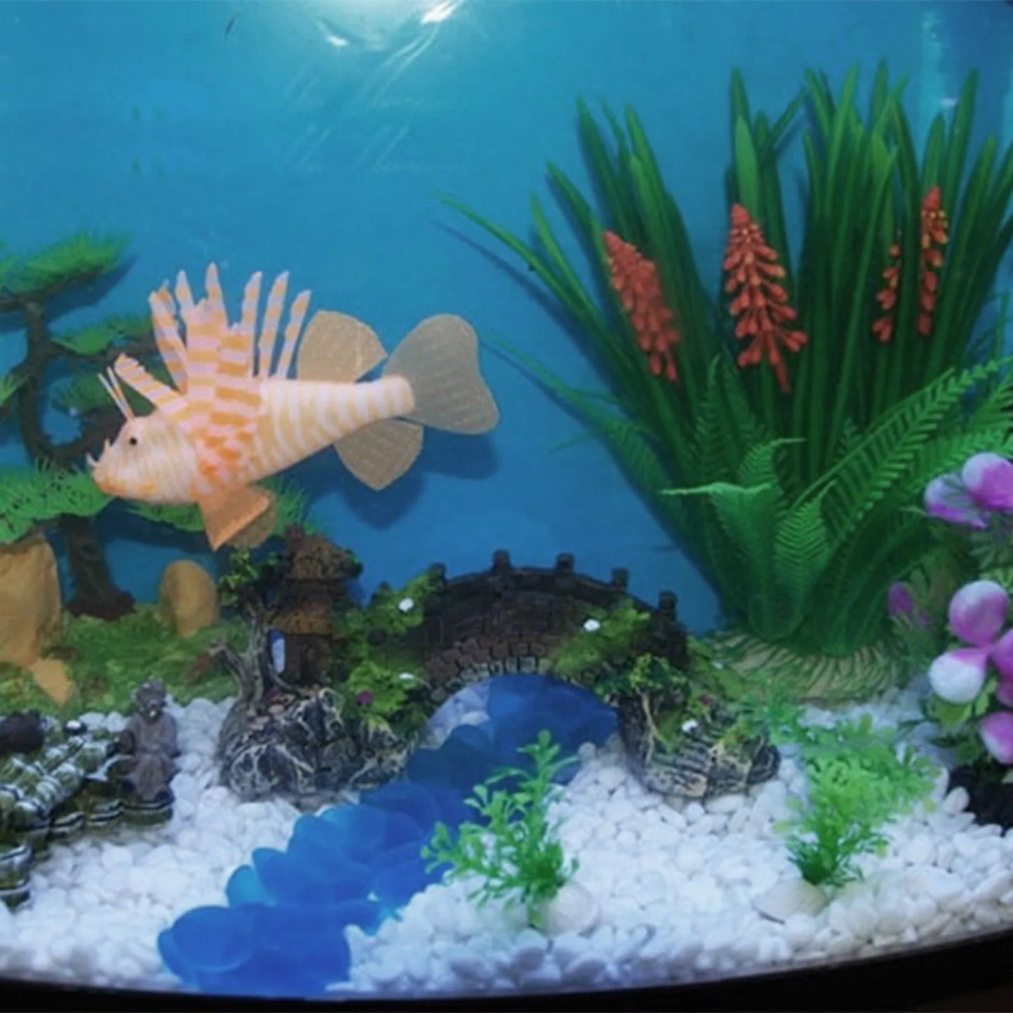Fish Tank Resin Bridge Decoration — Artificial Aquarium Landscape Ornament & Cave Accessory for Aquatic Pets