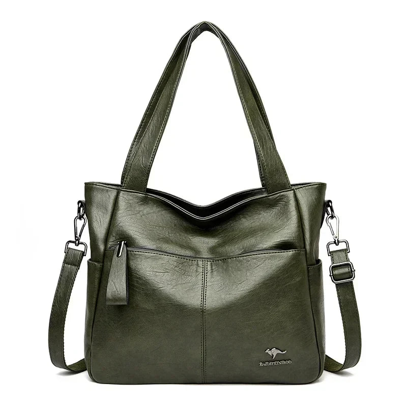 Luxury Women’s Leather Casual Tote Bag – High Quality Large Shoulder & Crossbody Handbag