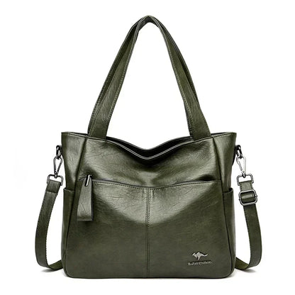 Luxury Women’s Leather Casual Tote Bag – High Quality Large Shoulder & Crossbody Handbag
