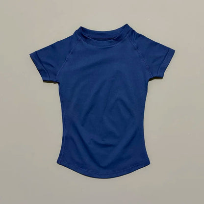 HISTELLO Women’s Sports T-Shirt - Short Sleeve Gym Yoga Workout Top for Running & Fitness Activewear
