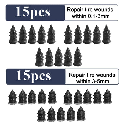 10/30pcs Car & Motorcycle Tyre Repair Rubber Nail Set – Universal Tire Puncture Repair Tool for Cars, Trucks & Bikes