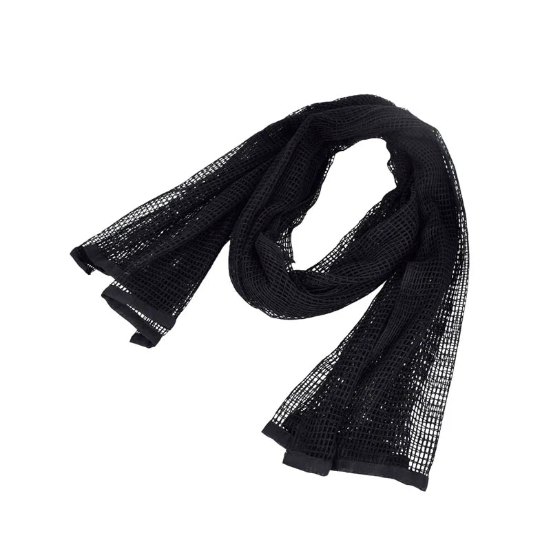 Outdoor Camouflage Netting Scarf — Camo Mesh Face Veil & Shemagh Head Wrap for Camping, Hiking, Shooting