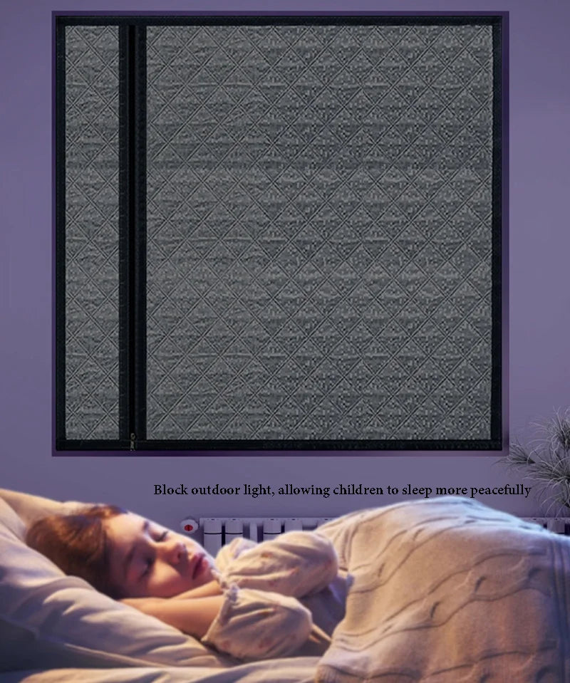 Side Zipper Cotton Curtain — Double-Layer Thickened, Windproof & Cold-Resistant Home Curtain, Customizable