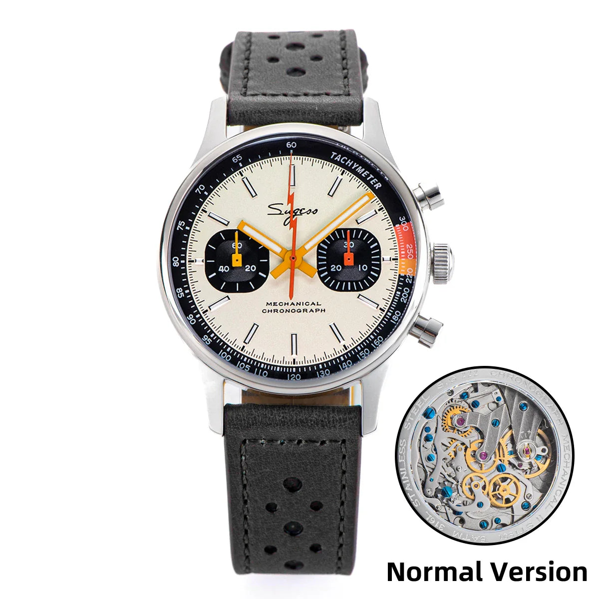Sugess Pilot Watch – Seagull Movement Mechanical Chronograph, Swan-Neck, Sapphire Crystal, Military Racing 1963 Limited Edition
