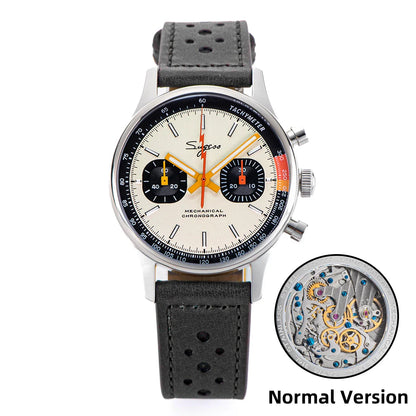 Sugess Pilot Watch – Seagull Movement Mechanical Chronograph, Swan-Neck, Sapphire Crystal, Military Racing 1963 Limited Edition