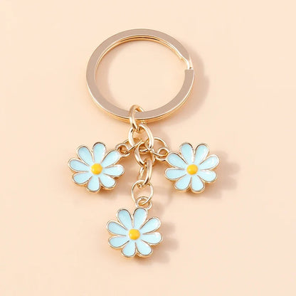 Sakura Flower Enamel Keychain - Colorful Cute Key Ring Handbag Accessory Gift for Women & Girls
