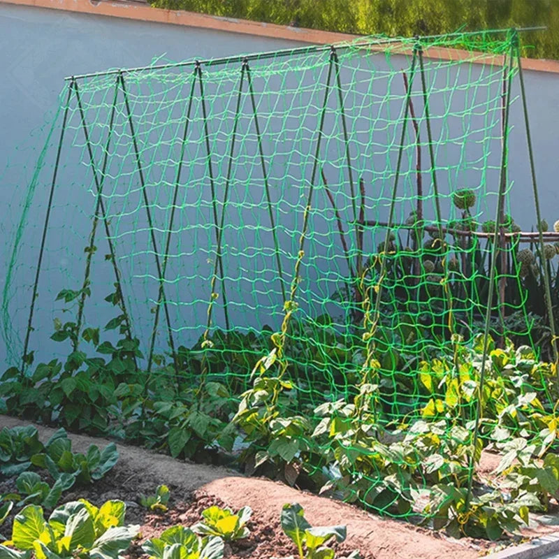 Heavy-Duty Garden Plant Trellis Netting – Square Mesh Polyester Grow Net for Climbing Plants, Vegetables & Vines