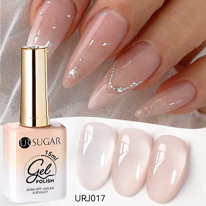 UR SUGAR Champagne Gold Silver Reflective Glitter Gel Nail Polish 15ml - Semi-Permanent Soak Off UV Manicure Art Varnish