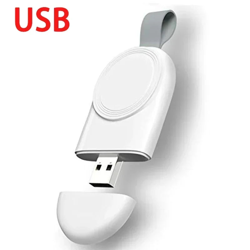 Mini Magnetic Apple Watch Charger - Portable Wireless Charging Dock Cable for Watch Series 8, 7, 6, 5, 4, SE, 3 & 2