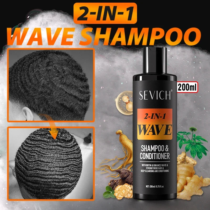 Deep Wave Control Pomade Shampoo Kit - Biotin Edge Control & Strong Hold Hair Gel for Men