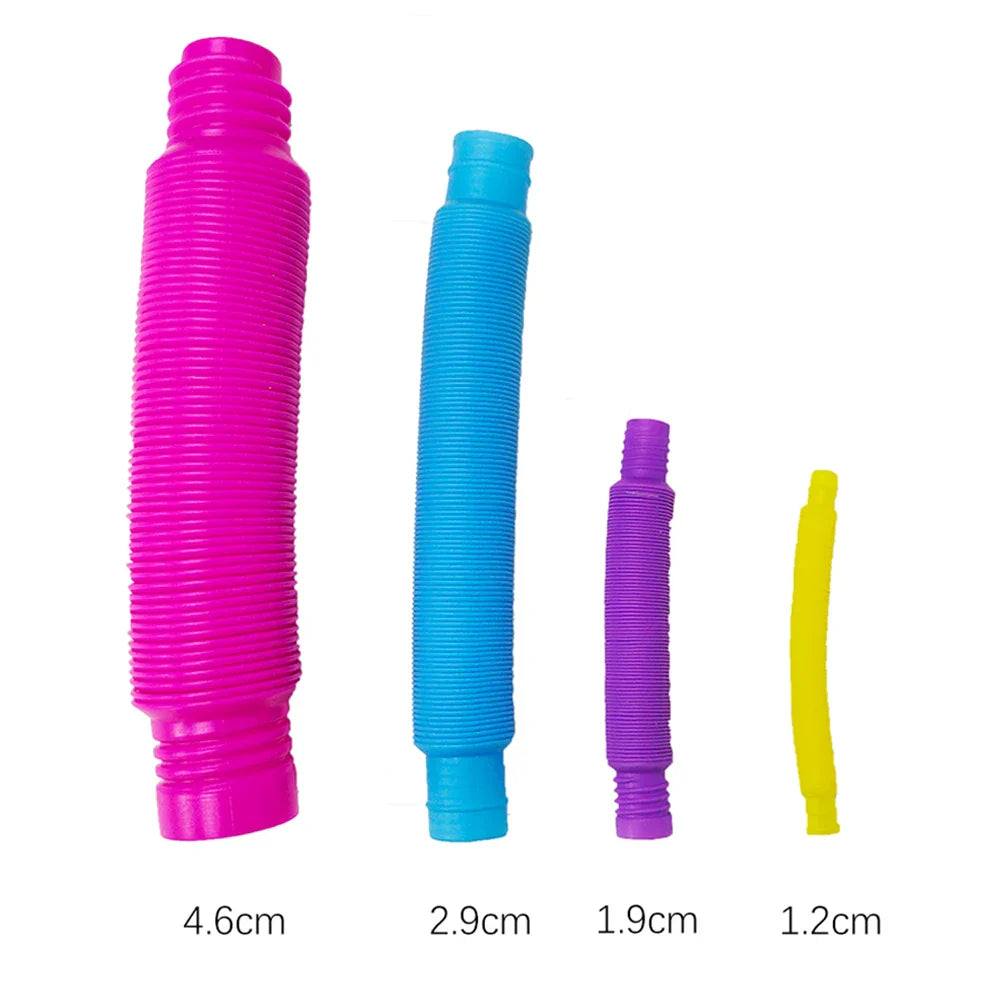 Flexible Telescopic Pop Tube Toys (6–24PCS) – Stretchable Sensory Stress Relief Tubes for Kids & Adults Decompression Fidget Toys