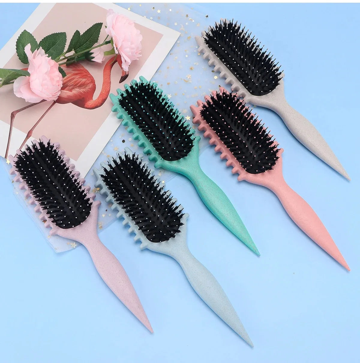 Salon Curly Hair Styling Brush – Detangling & Shaping Tool for Men’s and Women’s Curls