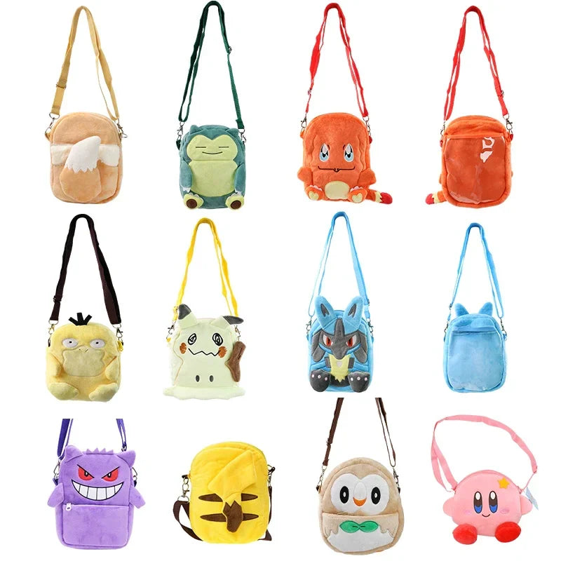 Pokemon Plush Backpack – Gengar, Mimikyu, Snorlax, Rowlet, Lucario & Charmander Anime Shoulder Bag Dolls
