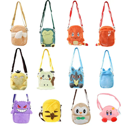 Pokemon Plush Backpack – Gengar, Mimikyu, Snorlax, Rowlet, Lucario & Charmander Anime Shoulder Bag Dolls