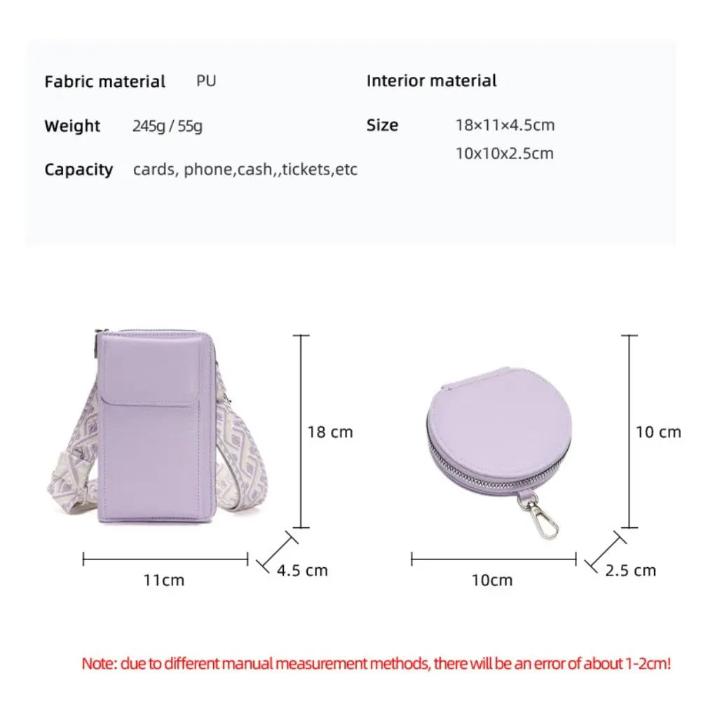Women's Mini PU Leather Phone Bag - Lightweight Small Crossbody Purse for Everyday Use
