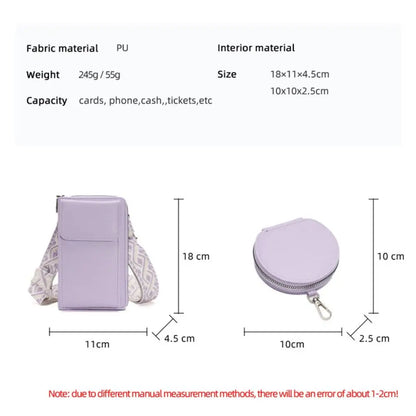 Women's Mini PU Leather Phone Bag - Lightweight Small Crossbody Purse for Everyday Use