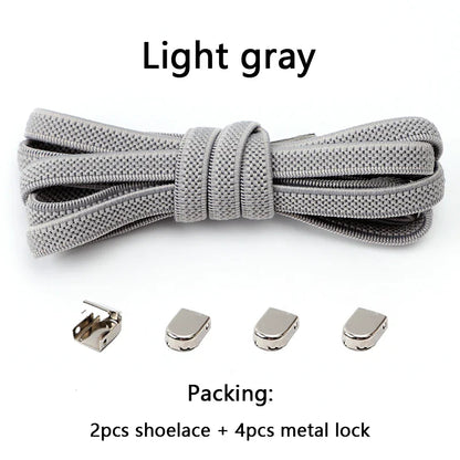 No-Tie Elastic Shoelaces – One Size Fits All Sneakers for Adults & Kids, Flat Tieless Shoestrings