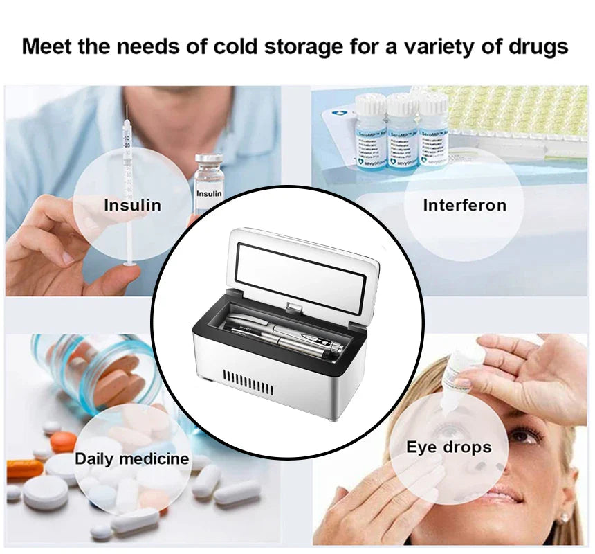 10400mah  Mini Refrigerator – High Power Insulin and Pill Box with 0-18°C Cooling, USB Charging Refrigerated Incubator