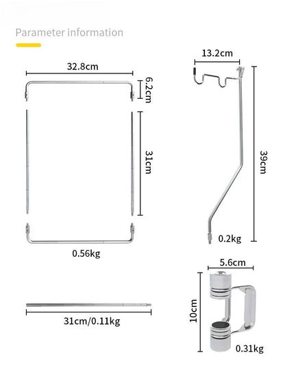 Portable Stainless Steel Light Pole Bracket — Outdoor IGT Table Supply and Desktop Mount Camping Table Accessory