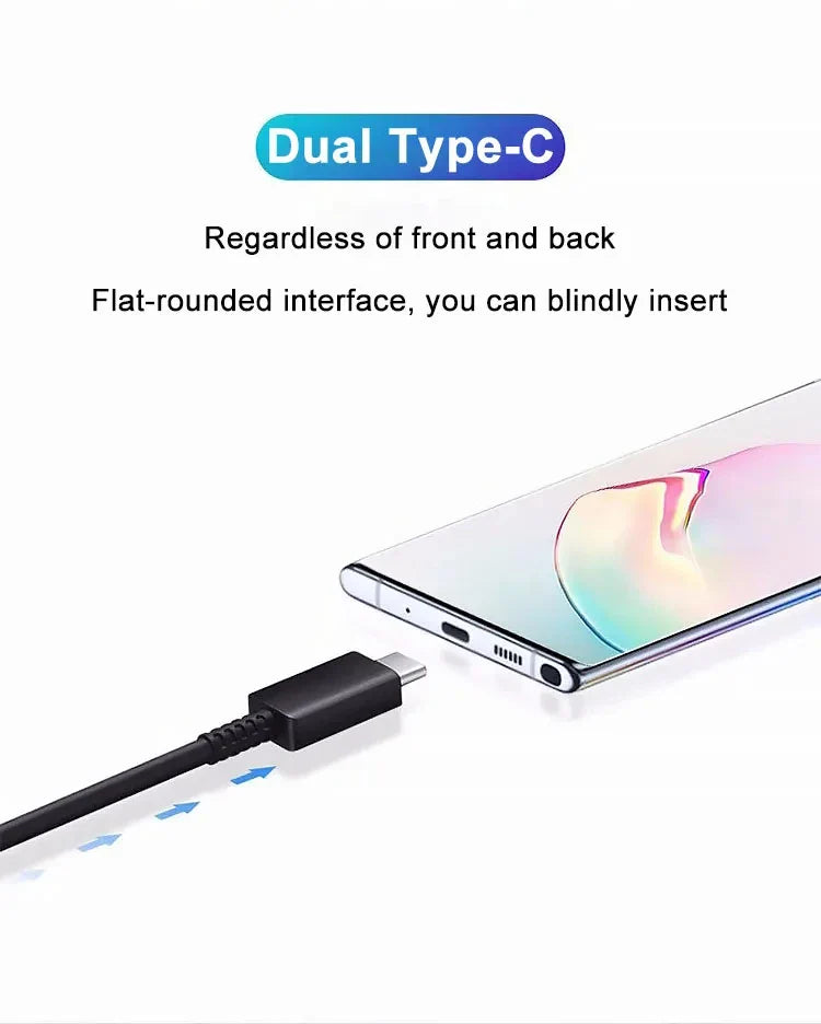 NNBILI 2-Pack 45W USB-C Fast Charging & Data Cable — Compatible with Samsung Galaxy S20/S22/S23 Ultra, Note 10+, A54 5G