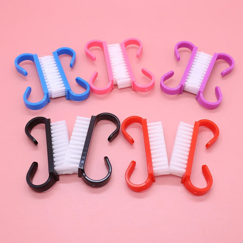 100pcs Nail Cleaning Brush Set - Colorful Soft Plastic Dust Remover Tools for Nail Art, Manicure & Pedicure Care
