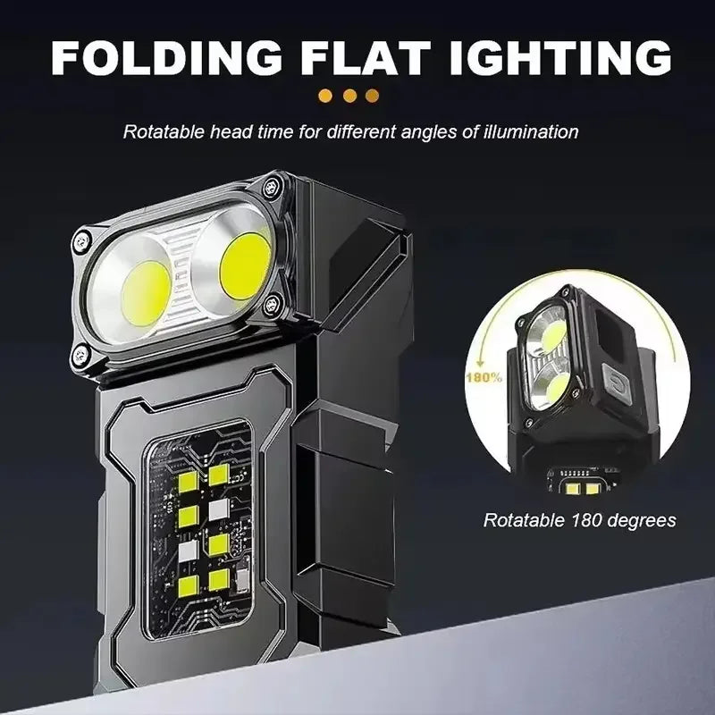 Tactical Mini LED Flashlight - Rechargeable EDC Work Light for Outdoor Camping Hiking and Molle Gear