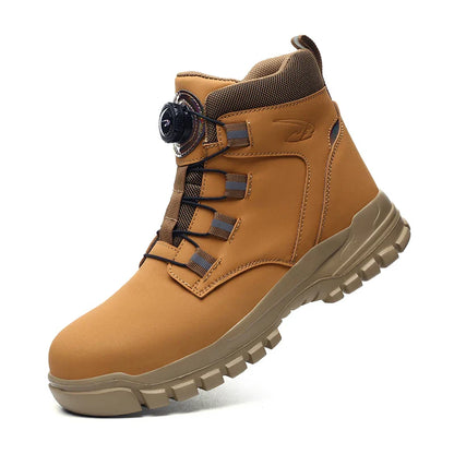 Men’s Waterproof Steel Toe Safety Boots – Indestructible Work Shoes, Anti-Smash & Stab-Resistant Biker Boots