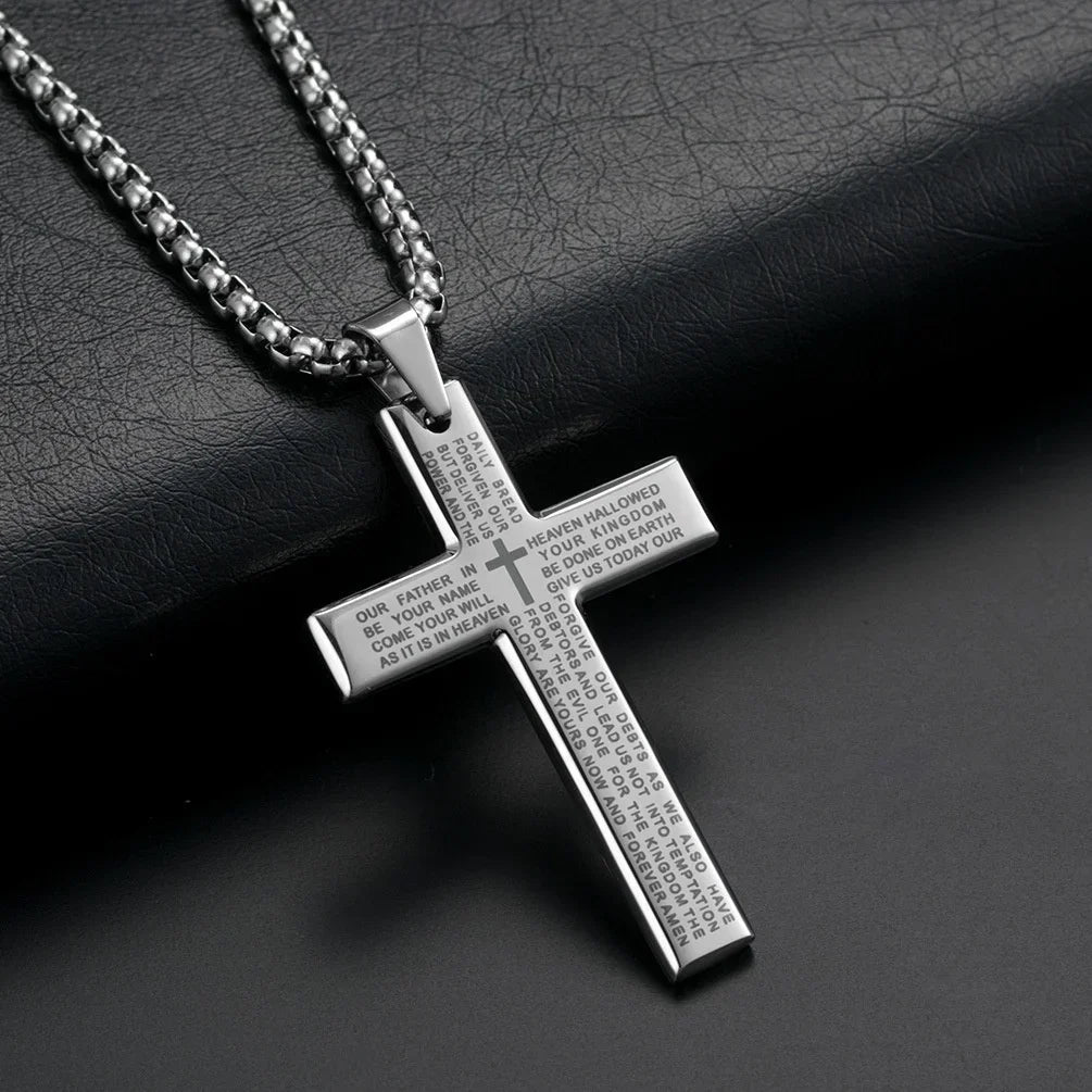 New Black Pillar Necklace for Men & Women, Trendy Stainless Steel 3D Bar Chain, Party Jewelry & Couple Gifts