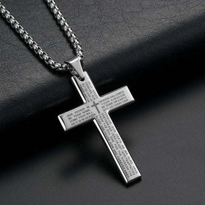 New Black Pillar Necklace for Men & Women, Trendy Stainless Steel 3D Bar Chain, Party Jewelry & Couple Gifts