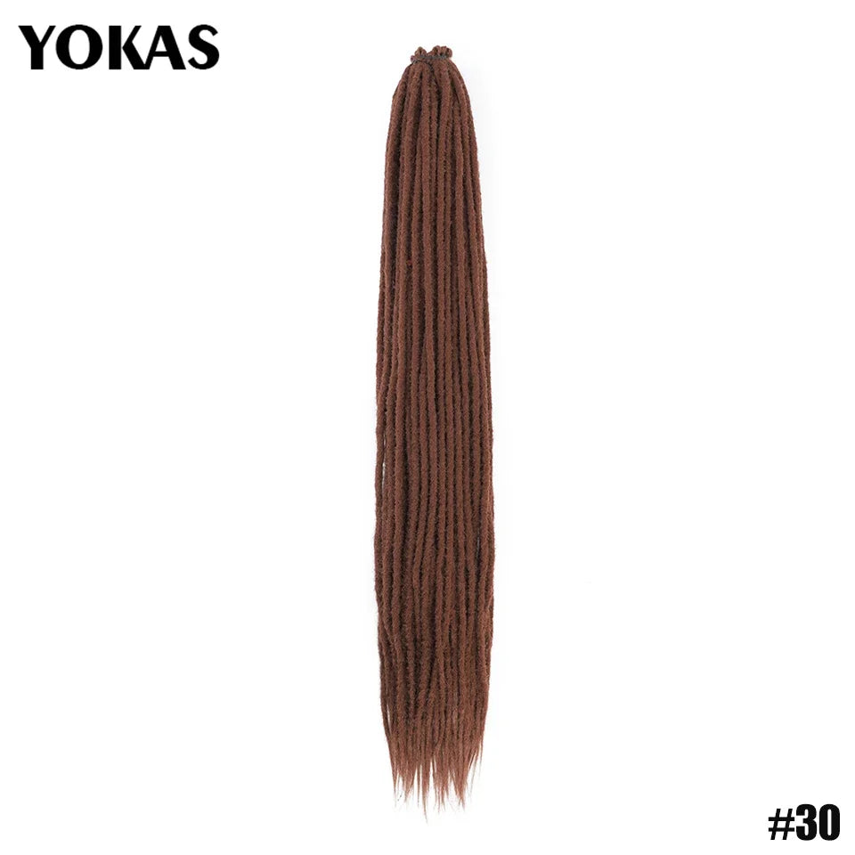 YOKAS Handmade Dreadlock Extensions - Synthetic Crochet Braided Hair 24 36 Inch Long Faux Locs for Women