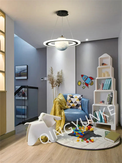 Acrylic Planet Pendant Lamp – Space Star Hanging Light for Living Room, Bedroom, Kitchen & Kids Room, E27 Bulb Compatible