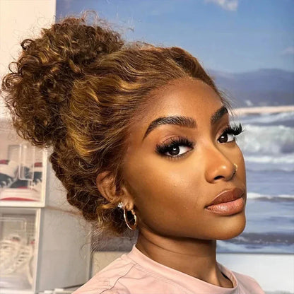 Highlight Invisi-Strap HD 360 Lace Front Wig – 250 Density Deep Curly Pre-Plucked Human Hair Full Lace Wig