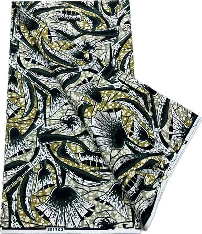 African Real Wax Print Fabric - 6 Yards 100% Cotton Ghana Ankara Loincloth Material