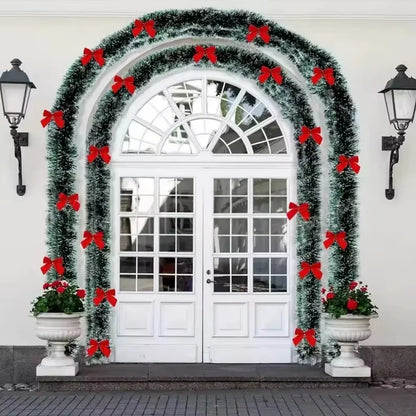10M Christmas Tinsel Ribbon Garland with Bows – DIY Xmas Tree, Wreath & Holiday Decor