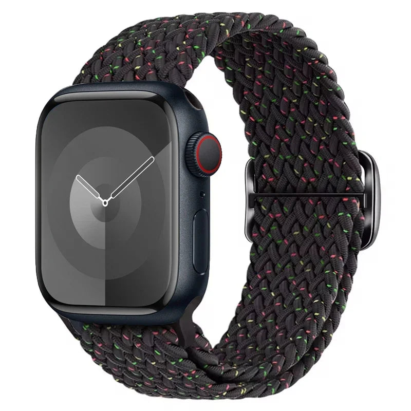 Braided Solo Loop Apple Watch Ultra Band – Elastic Nylon Adjustable Strap for iWatch SE, Series 3–9 (38mm–49mm) Bracelet Band