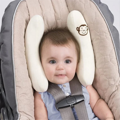 Baby Stroller Neck Support Pillow - Cartoon Banana Car Seat Head Protector for Infants