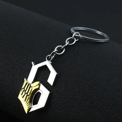 Grimmjow Jaegerjaquez Anime Keychain Necklace - 6th Blade Logo Cosplay Jewelry Fan Collectible Gift