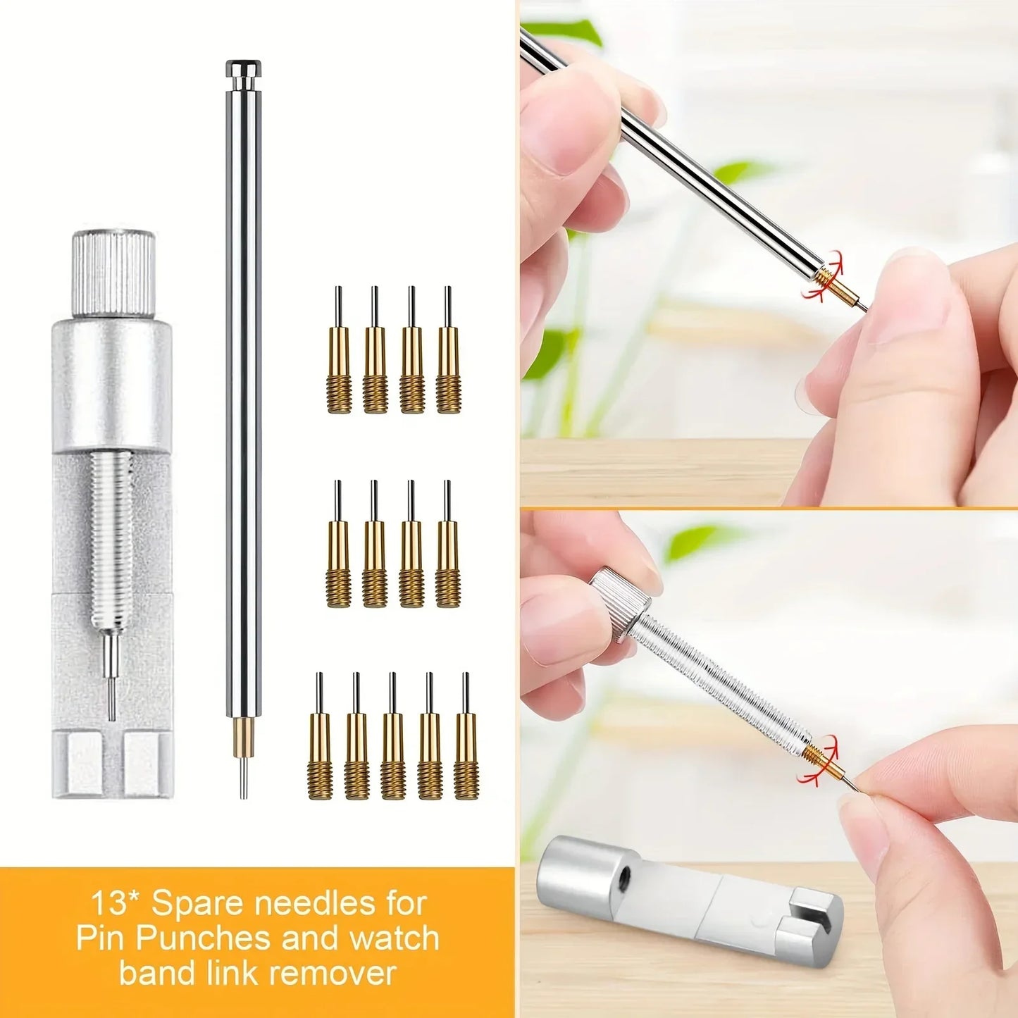 41-Piece Watch Band Tool Kit - Link Remover, Spring Bars & Spare Needles for Watch Strap Repair & Adjustment