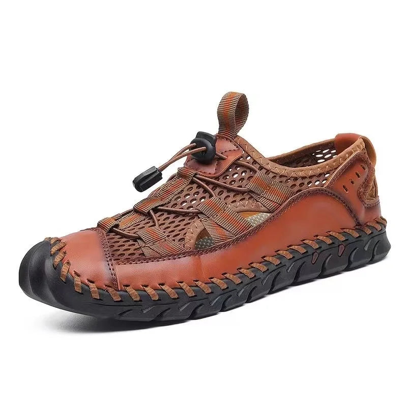 Men's Summer Mesh Sandals - Lightweight Outdoor Roman Clogs & Casual Beach Slippers
