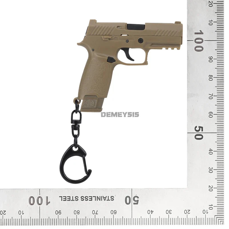 Tactical Mini Pistol Keychain - P320 G17 Gun Shape Detachable Key Ring Realistic Model Toy Decoration