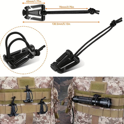 10PCS MOLLE Carabiner Clips - Outdoor Backpack Buckle Hooks EDC Tactical Bag Accessories for Camping Hiking Gear