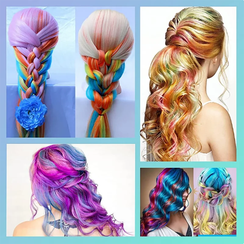 10-Color Hair Dye Comb Set – Multi-Color Disposable Hair Coloring Makeup Toy Kit for Girls