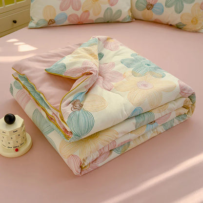 Washed Double Gauze Quilt – Lightweight Summer Comforter with Soya Fibre Filling, Soft & Breathable for Queen Size